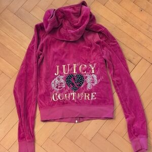 Y2K Juicy Couture Hot Pink Velour Jacket Size S